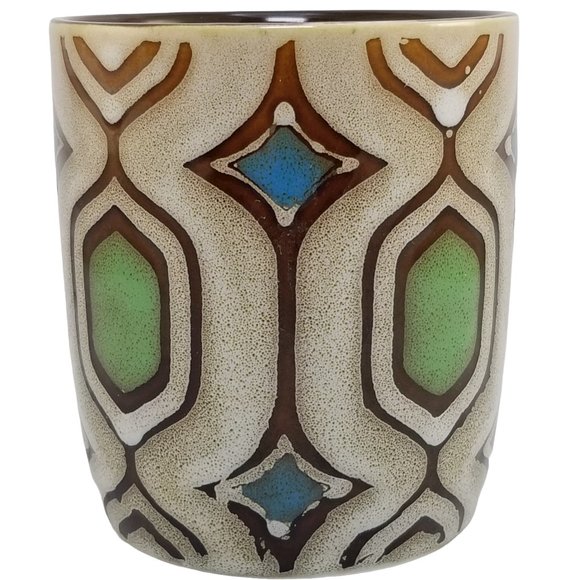 Vintage Mr. Coffee, Ceramic Coffee Tea Cup Mug w/ Spoon Holder Geometric Design - Picture 6 of 9